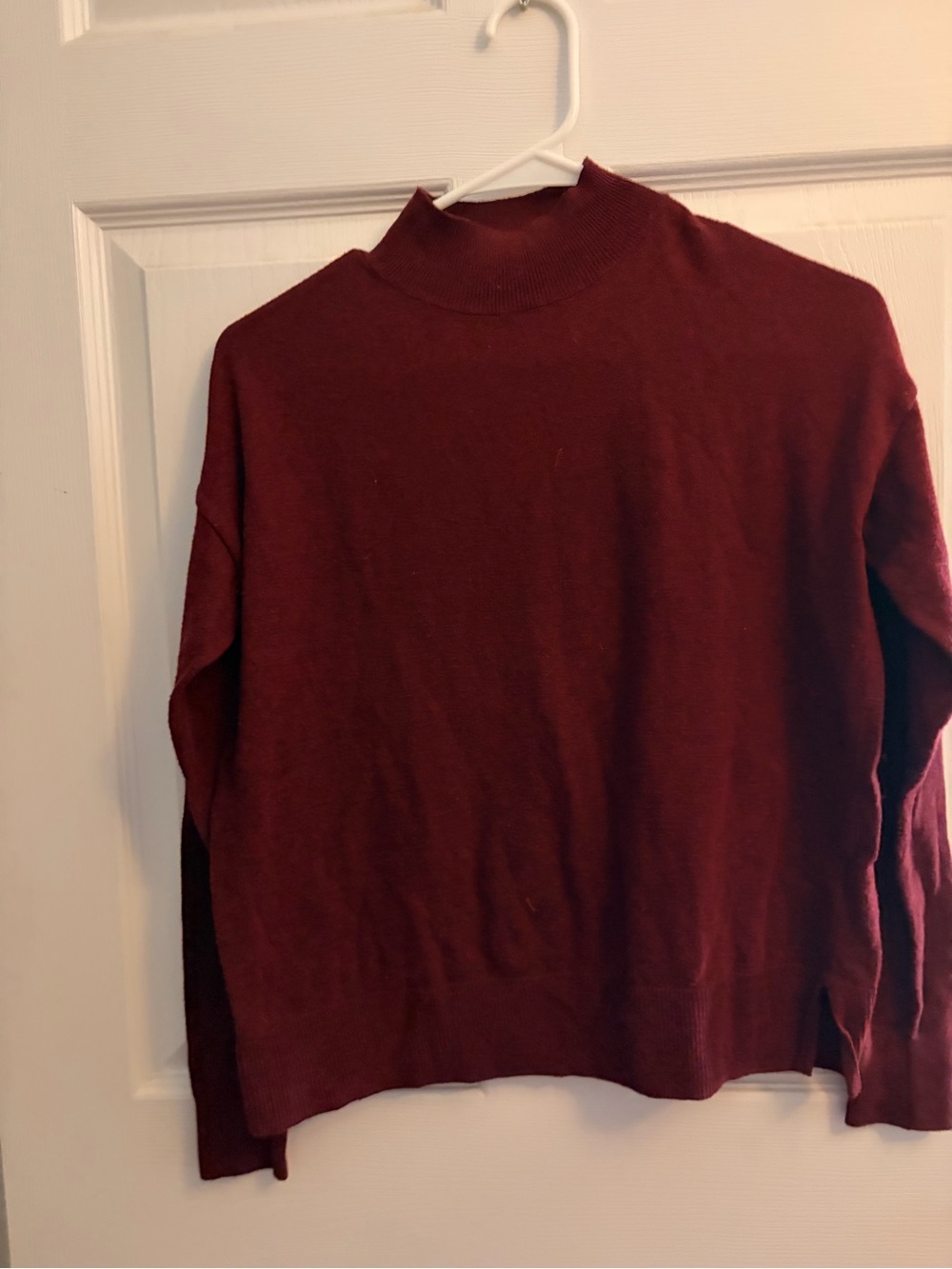 Women’s Burgundy Mock Neck Sweater